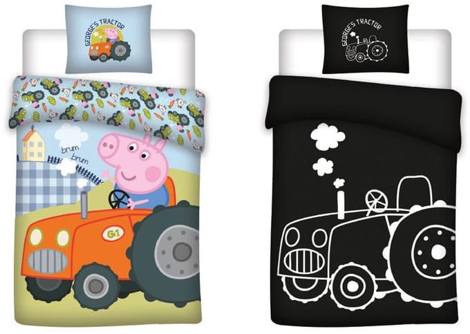 Peppa Pig Dekbedovertrek Tractor Glow in the Dark 100 x 135 Cm Katoen