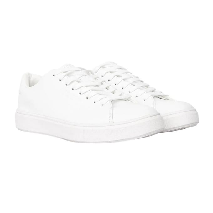 Duck and Cover Heren Kremes PU-trainers met lederlook (Wit)