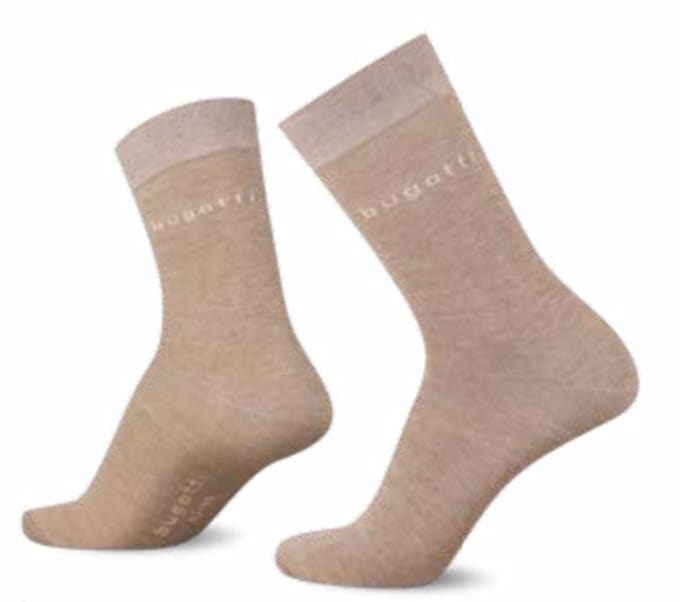 Bugatti Katoen (3 paar) Sokken Beige 6703 871