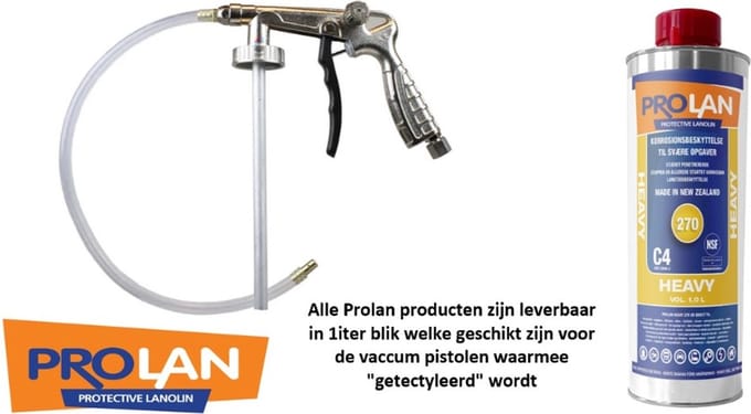 Undercoating pistool voor Tectyl, Fertan, Dinitrol, Owatrol underbody coating, Prolan met instelbare luchtdruk