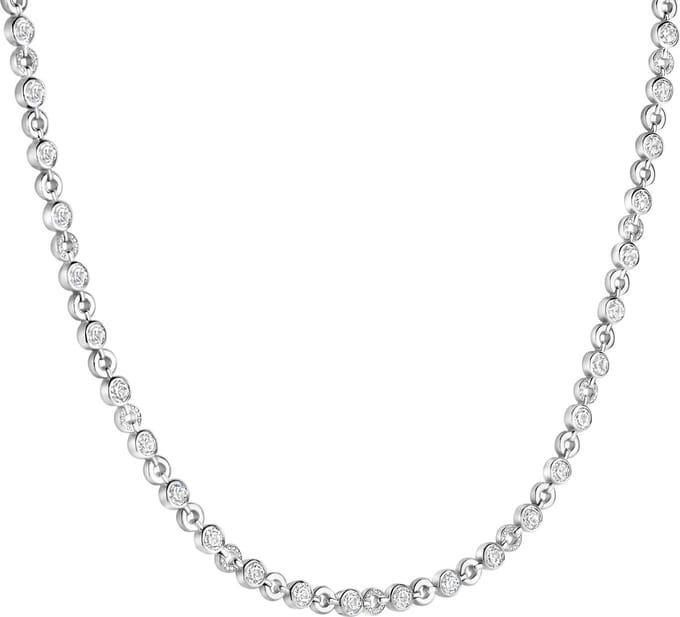 TI SENTO Dames Ketting - 925 zilver - Zirconia wit - Maat 44 - 34090ZI