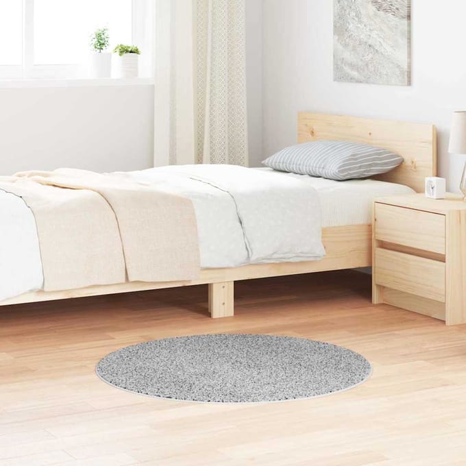 vidaXL - Antislip - Shaggy - Tapijt - Grijs - 90 - x - 90 - cm - PP