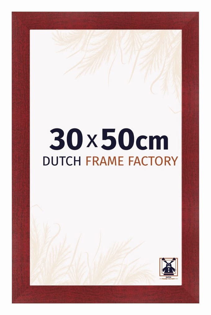 Fotolijst 30x50 cm - MDF - Wijnrood Geveegd - Praag