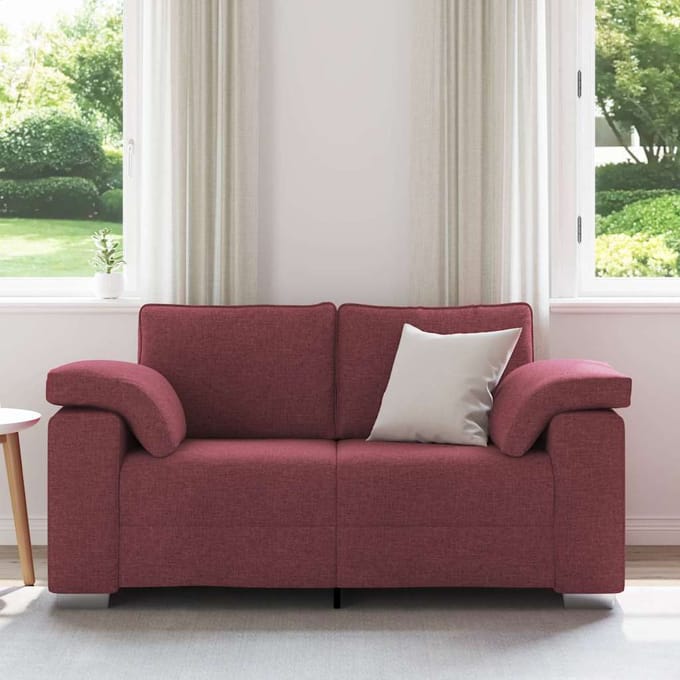 vidaXL - Loveseat - Wijnrood - 160 - cm - Stof