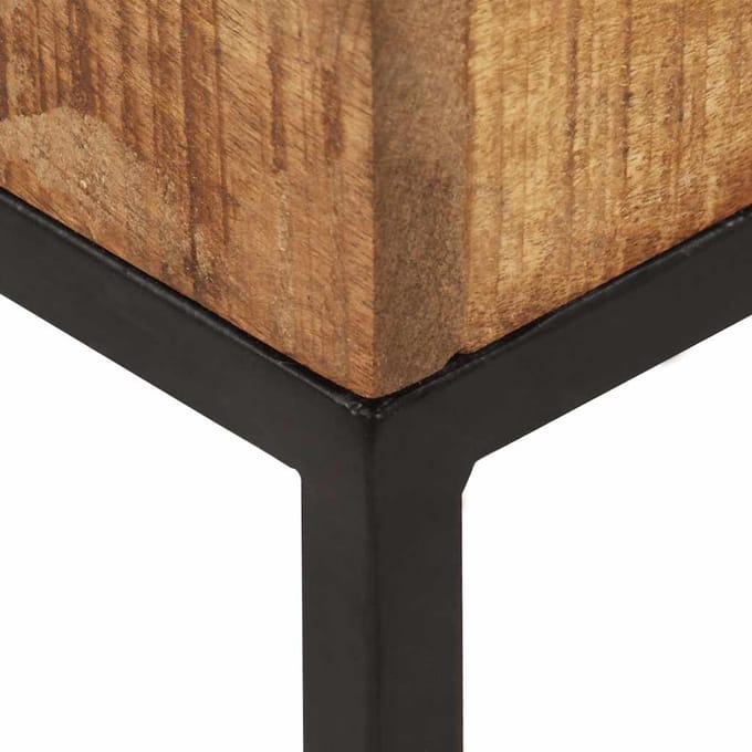 vidaXL - Bijzettafel - 30x30x33 - cm - ruw - mangohout