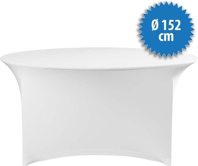 Cover Up Tafelrok Stretch - Ø152cm - Incl. Topcover - Wit