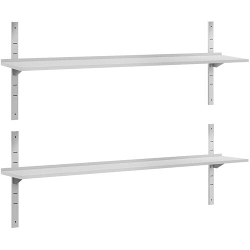 GGM Gastro Wandborde ECO - 2000x300mm - mit 2 Etagen Zilver