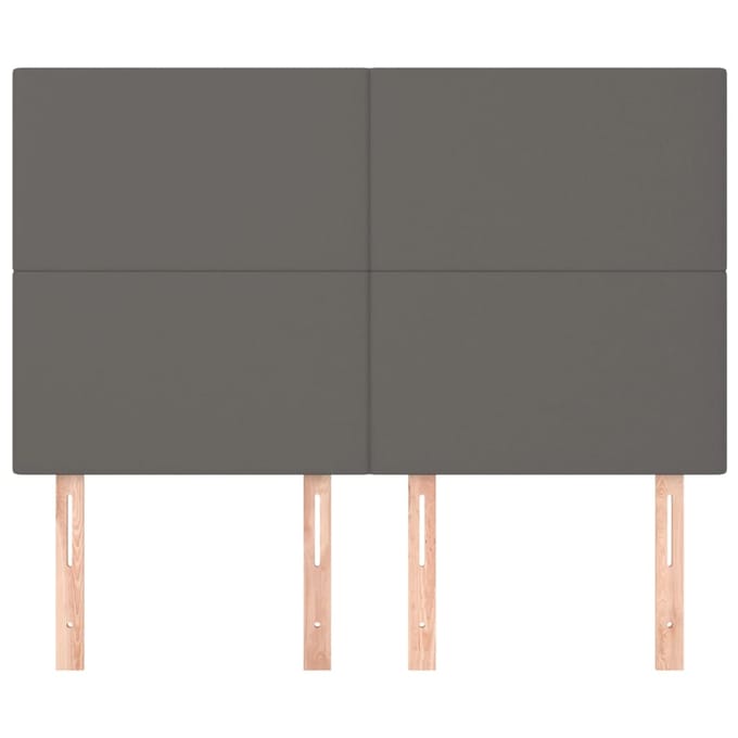 vidaXL - Hoofdbord - grijs - 144x5x118/128 - cm - kunstleer