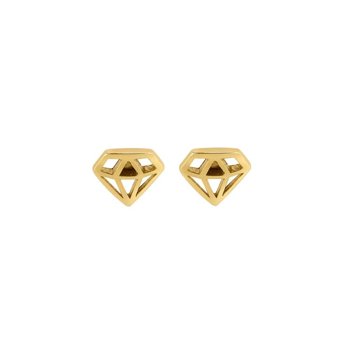 Goud Plated Kleine Diamant Oorknopjes