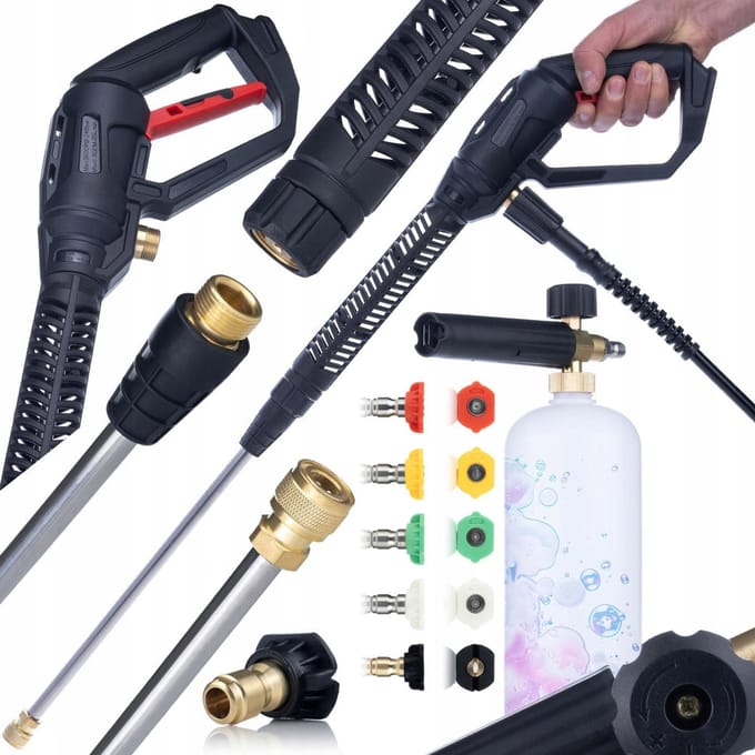 Rosfix Spuitpistool PCG1 Set - Schuimpistool 1L en 5 Spuitmond - M22x1,5 4000 PSI Messing Interieur
