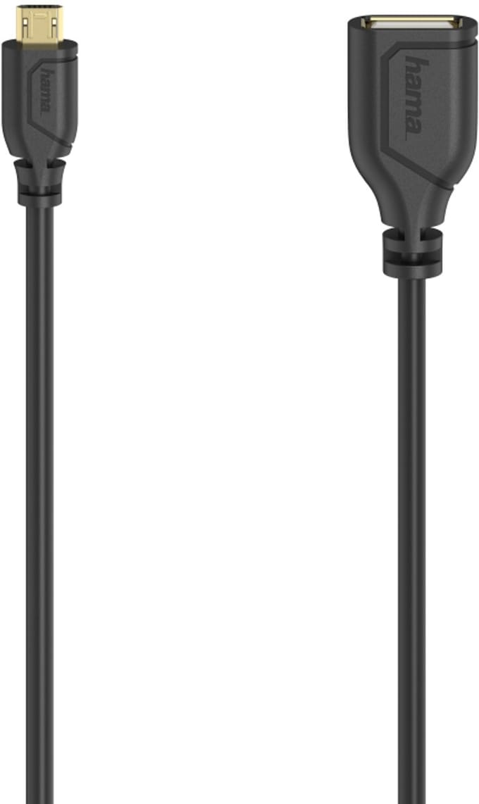 Hama Flexi-Slim USB-kabel 0,15 m USB 2.0 Micro-USB-A TO USB-A Zwart