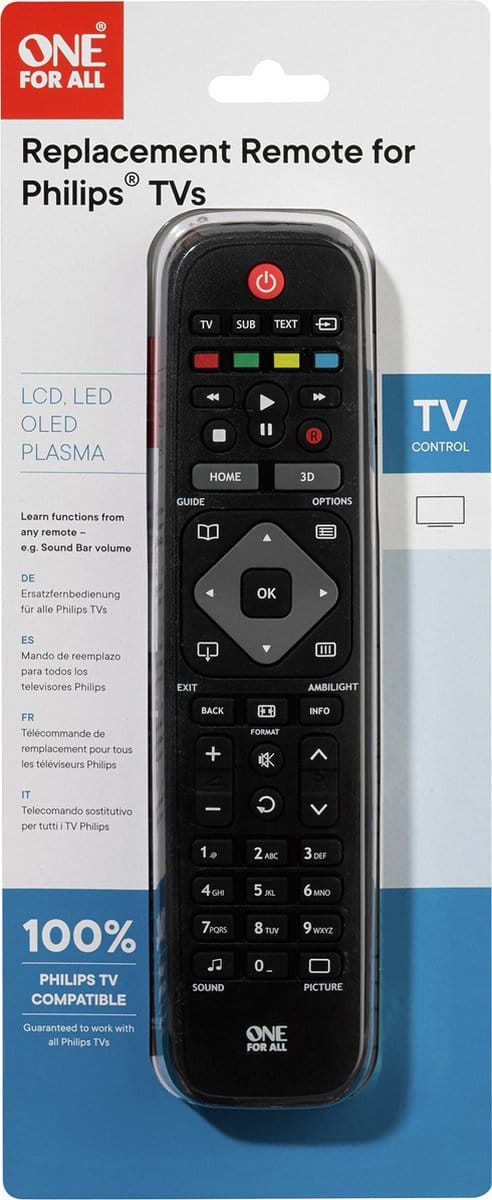 Vervangende afstandsbediening voor Philips TV's URC1913