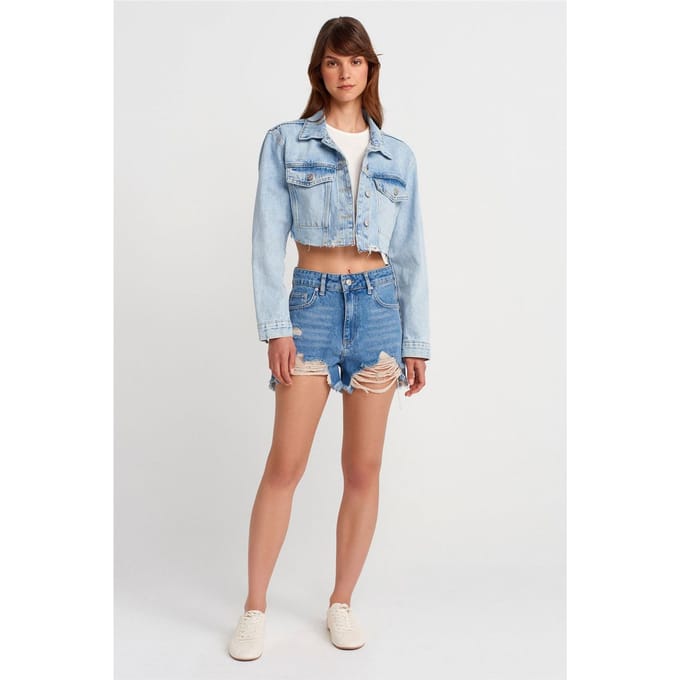 Dames Hoge Taille Spijkerbroek Shorts