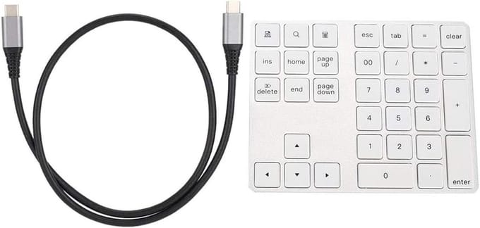 Draadloos numeriek toetsenbord met USB-C hub 34 toetsen