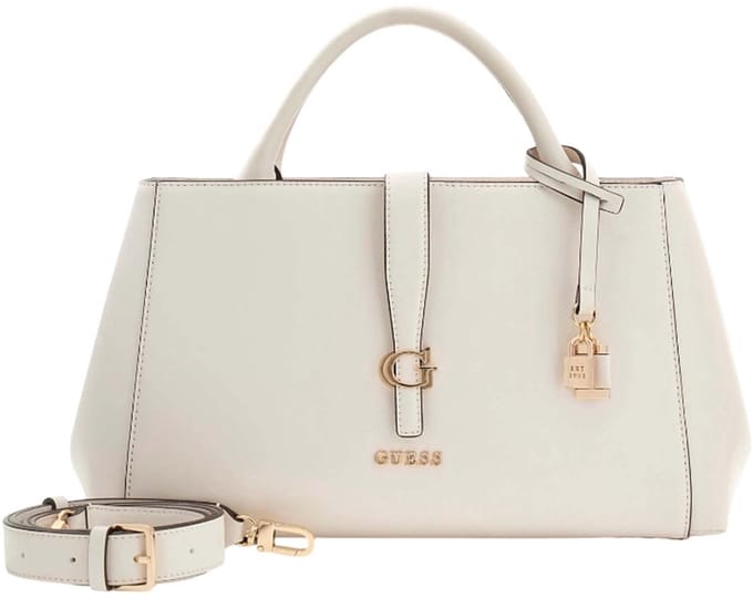 GUESS handtas schoudertas Carrie Girlfriend Satchel Stone crème