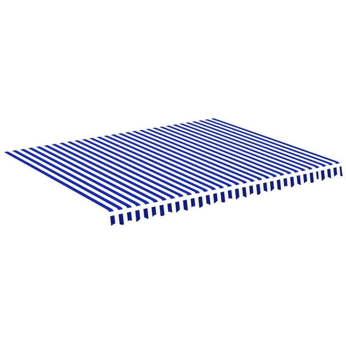vidaXL - Vervangingsdoek - voor - luifel - 450x350 - cm - polyester - blauw - en - wit