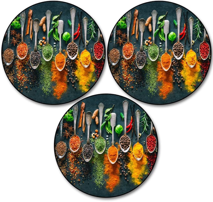 Papillon Pannenonderzetter - 3 stuks - Ø22cm - Kruiden op Lepels