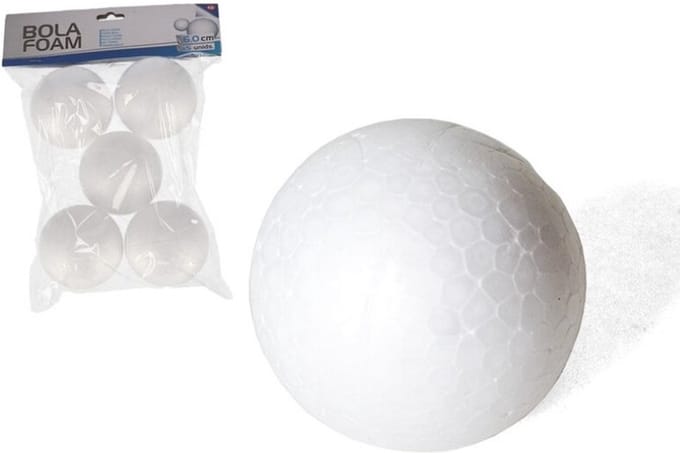 Gerimport Piepschuim hobby vormen DIY ballen - 5x - styropor bollen - 6 cm