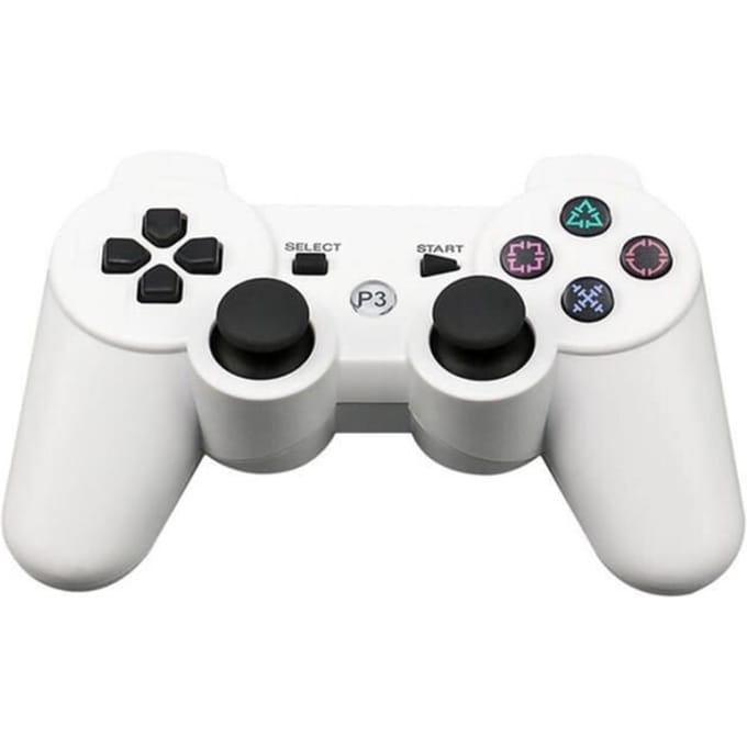 Blanche Manette de Jeu Sans Fil Bluetooth pour PS3, 2,4 GHz, Avec Joystick R25 wit