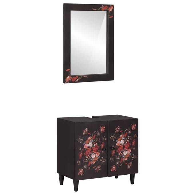 vidaXL - Badkamerkast - set - 2 - st - 62 - x - 33 - x - 58 - cm - Massief - Mango - Hout