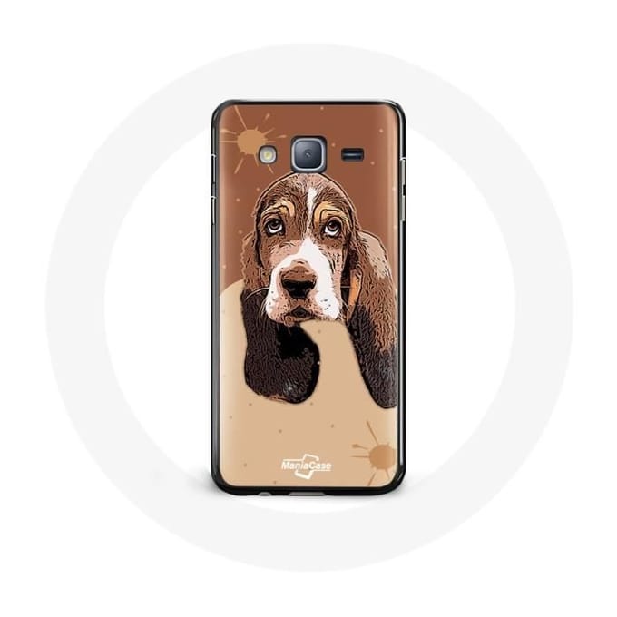 Hoesje voor de Samsung Galaxy J7 Basset Hound hondengezicht