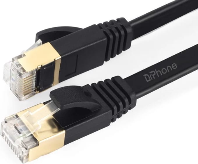 DrPhone UltraLink – Platte CAT6 UTP Ethernet Kabel – RJ45 Netwerkkabel – 1Gbps – 5 Meter – Zwart
