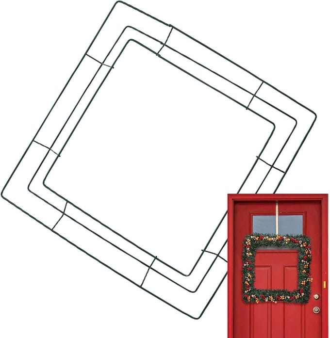 Kroon Frame - Vierkant Metaal - Kransen Maken - Niet Vervormbaar - 30 cm - Groen