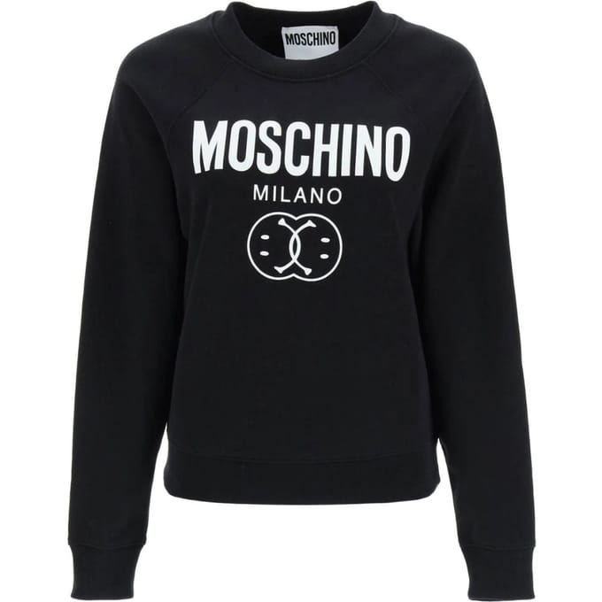 Moschino Milano Double Smiley Zwarte Trui