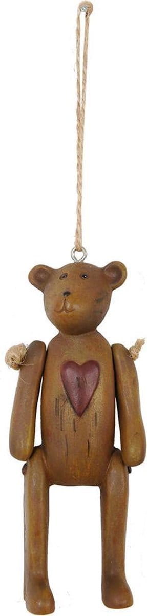 Clayre & Eef Hanger 10 cm Bruin Kunststof Beer