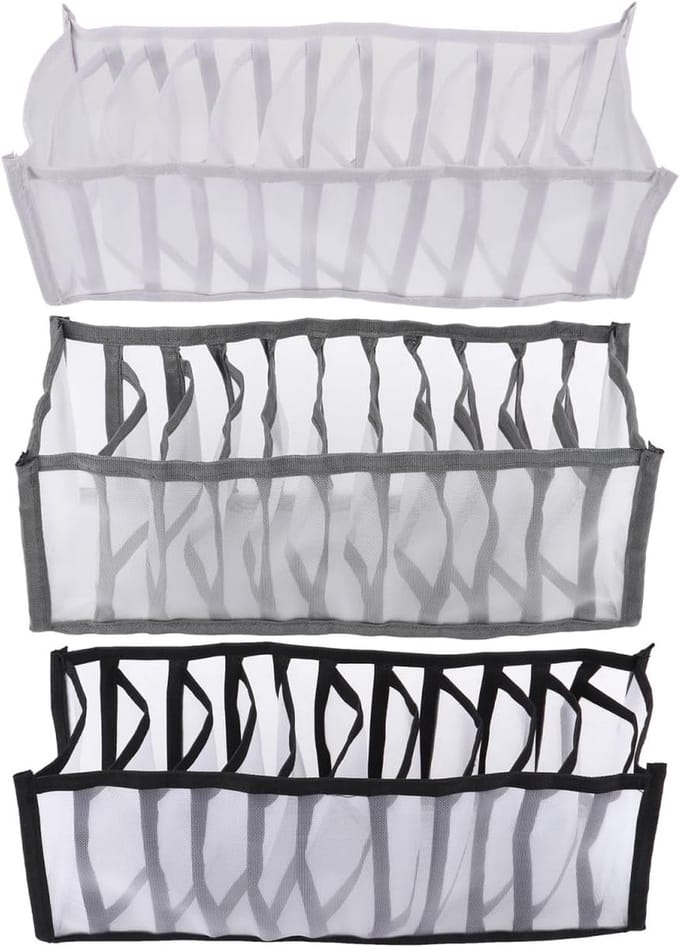 Set van 3 Stapelbare Plastic Opbergdozen voor Multifunctionele Organisatie en Opslag van Spullen