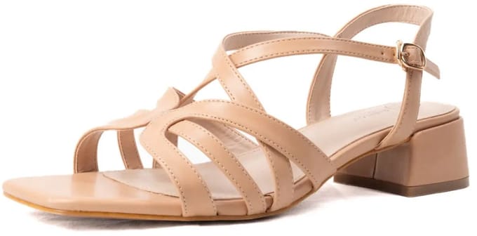 Verstelbare sandalen met brede neus en hak, model H - Eva