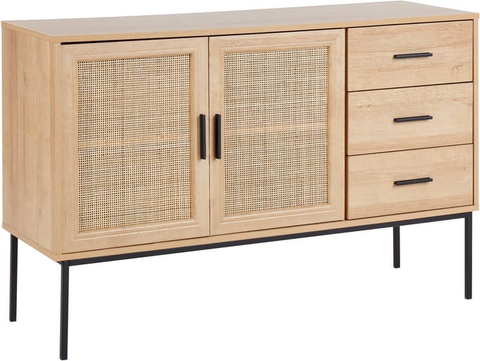 PASCO - Commode 3-lades - Lichte houtkleur - Rotan