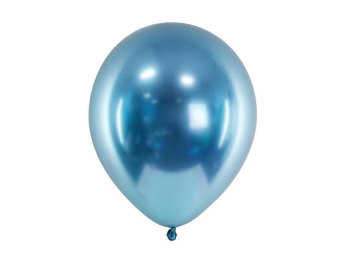 Partydeco - Ballonnen Chrome Glossy Blauw (10 stuks)