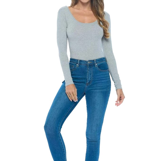 Brave Soul Dames/Dames Bodysuit (Grijs Marl Marl)