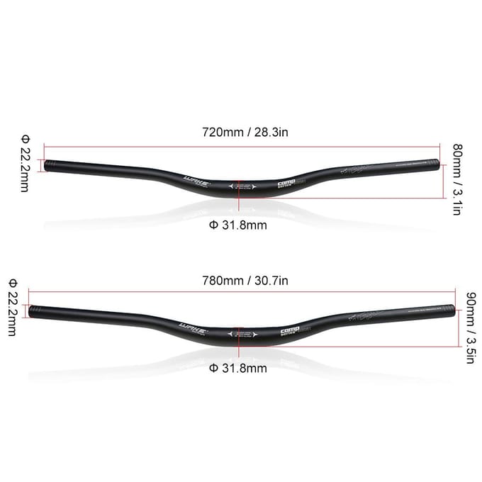 Guidon de vélo de montagne, guidon de vtt, barre montante de vélo 720mm noir