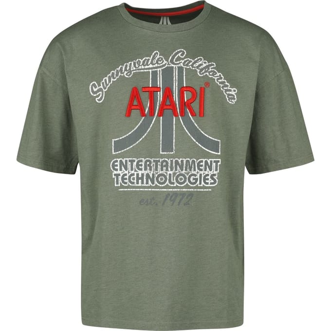 Atari - Gaming T-shirt - Vintage Logo - M tot L - voor Mannen - olijf