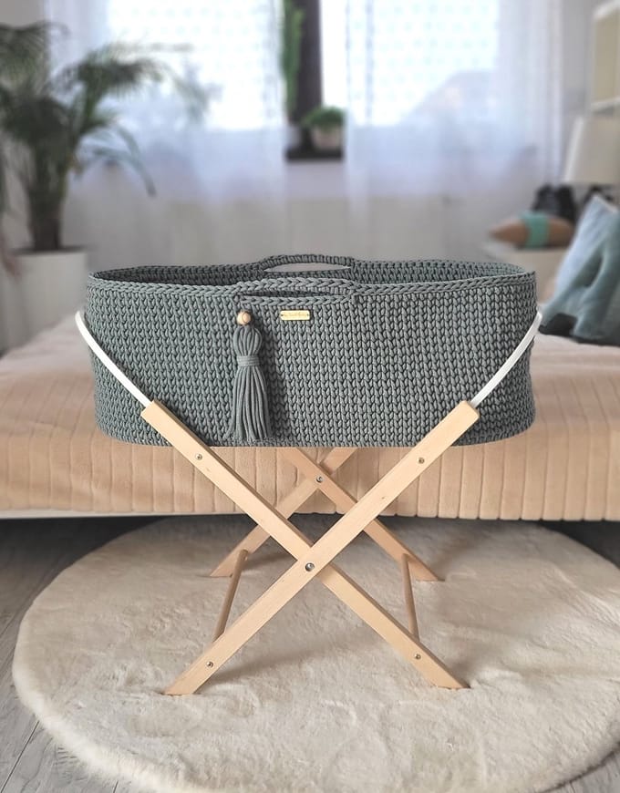 Mozesmand BOHO Handgemaakt met standaard - laurier