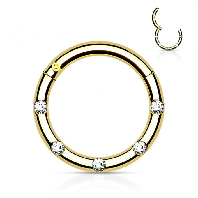 Piercing PVD 5 Flush Petite 1.2x10 - goud - LMPiercings