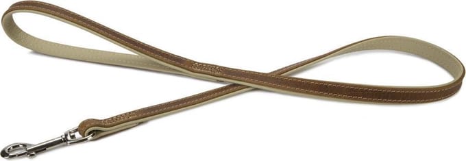Beeztees leren looplijn Comfort. Bruin. 100 cm x 18 mm.