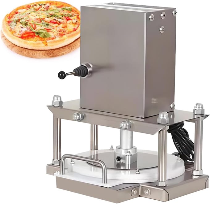 Elektrische Deegroller - Pizzadeeg Maker - Deeg Bereiden - Uniforme Dikte - 22 cm - RVS