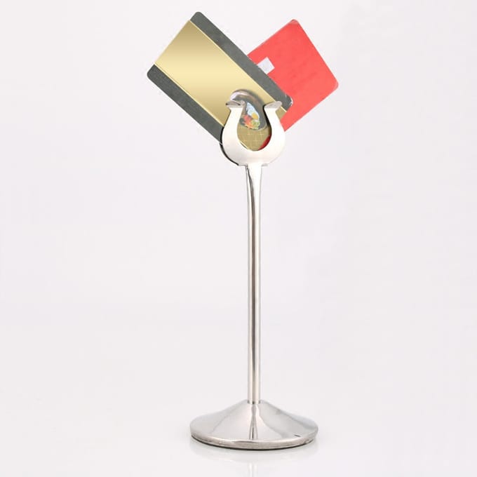 Anself 8  Acier Inoxydable en Forme de U Porte-Numéro de Table Porte-Place Support de Menu pour Mariage Restaurant 8 inch beige