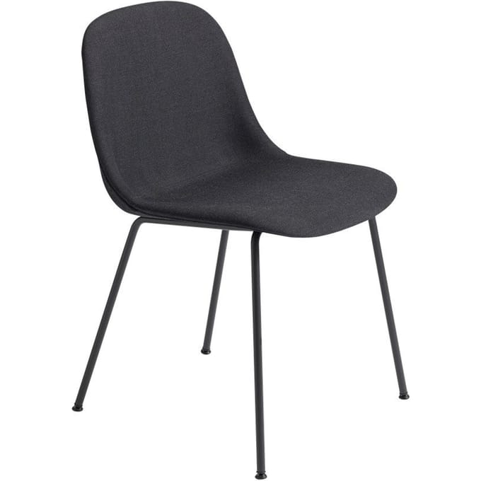 Muuto - Fiber Side stoel - buisonderstel - Remix 183 - frame zwart