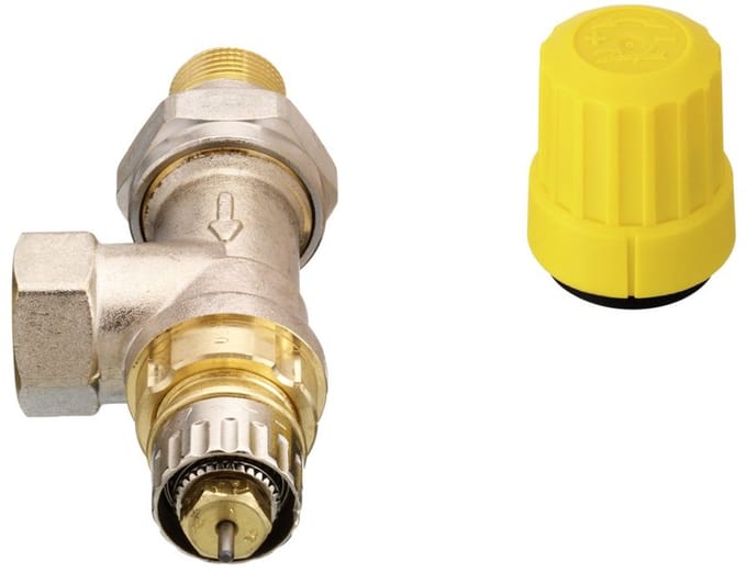 Danfoss Klephuis RA-UR 10 R 3/8, UK (Axiaal), Mat vernikkeld, 013G3297