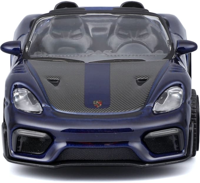 Bburago Porsche 718 - Modelauto - Schaal 1:43 - Donker Blauw/Carbon