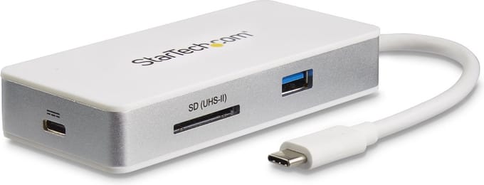 StarTech.com USB-C 4-in1 multiport adapter - SD (UHS-II) kaartlezer - 100W Power Delivery - 4K HDMI - GbE - 1x USB 3.0