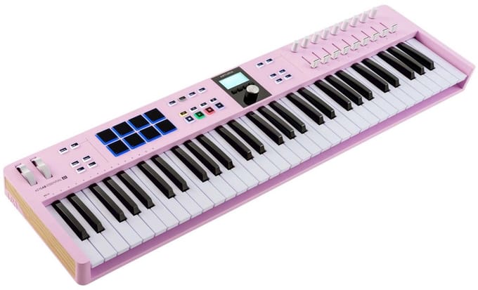 Arturia KeyLab Essential mk3 61 Rose Quartz MIDI controller met 61 toetsen, pads en DAW-integratie