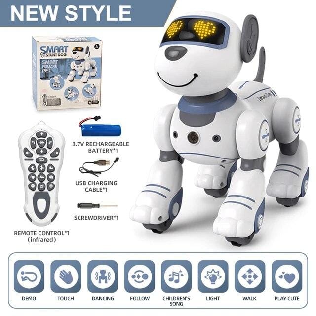 Animaux électroniques intelligents RC Robot chien voix télécommande jouets drôle chant danse Robot chiot Programmable éducation cadeau rose