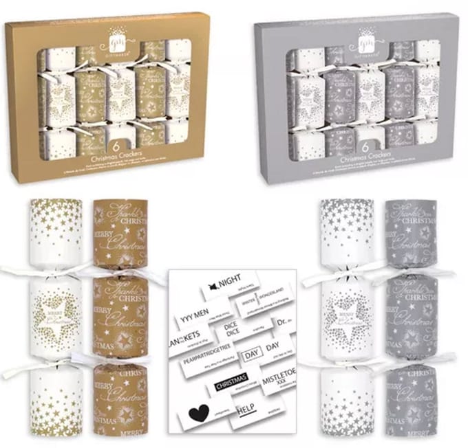 Tom Smith mini Christmas crackers gold 6st