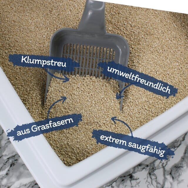 3 x 10 liter Lyra Pet® Lyra Power grasvezel kattenbakvulling klonterend