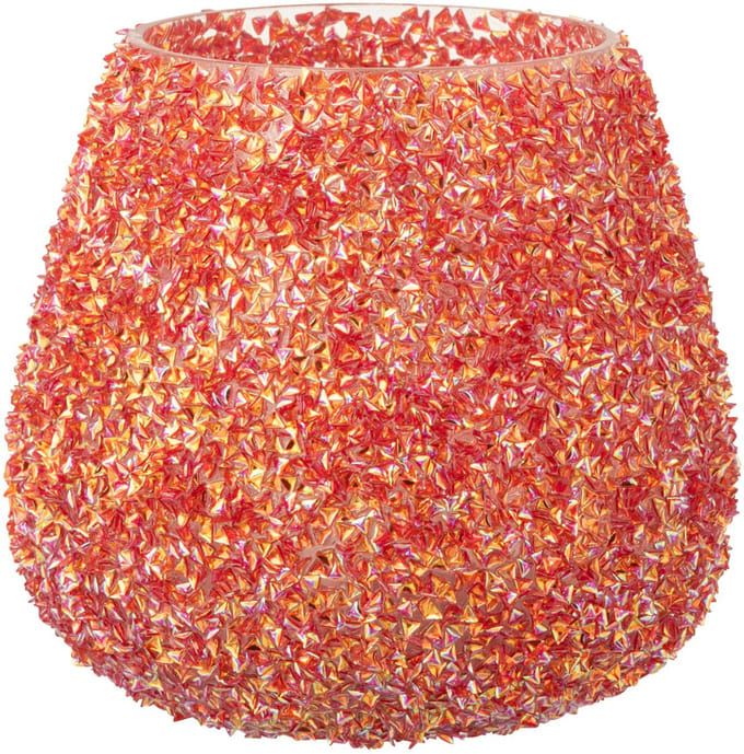 J-Line kaarshouder Kralen - glas - oranje - medium